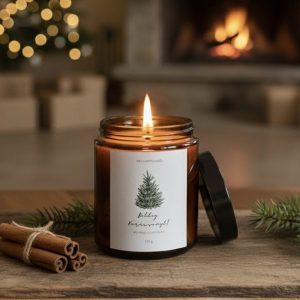 Karácsonyi méhviasz gyertya üvegben