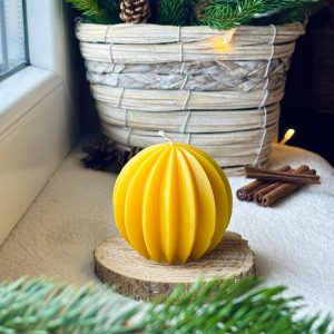 Gömb dísz méhviasz gyertya